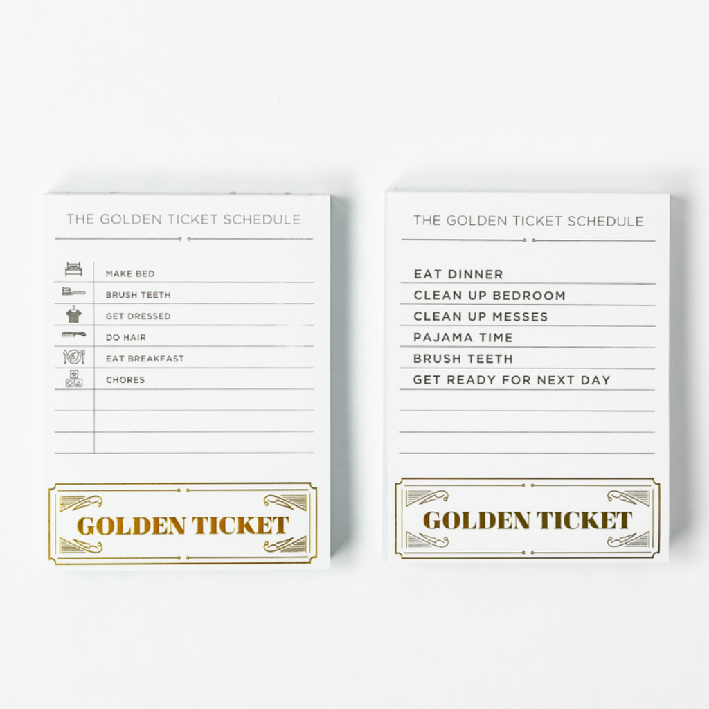 Set of 3-2 month Golden Ticket Chore Charts