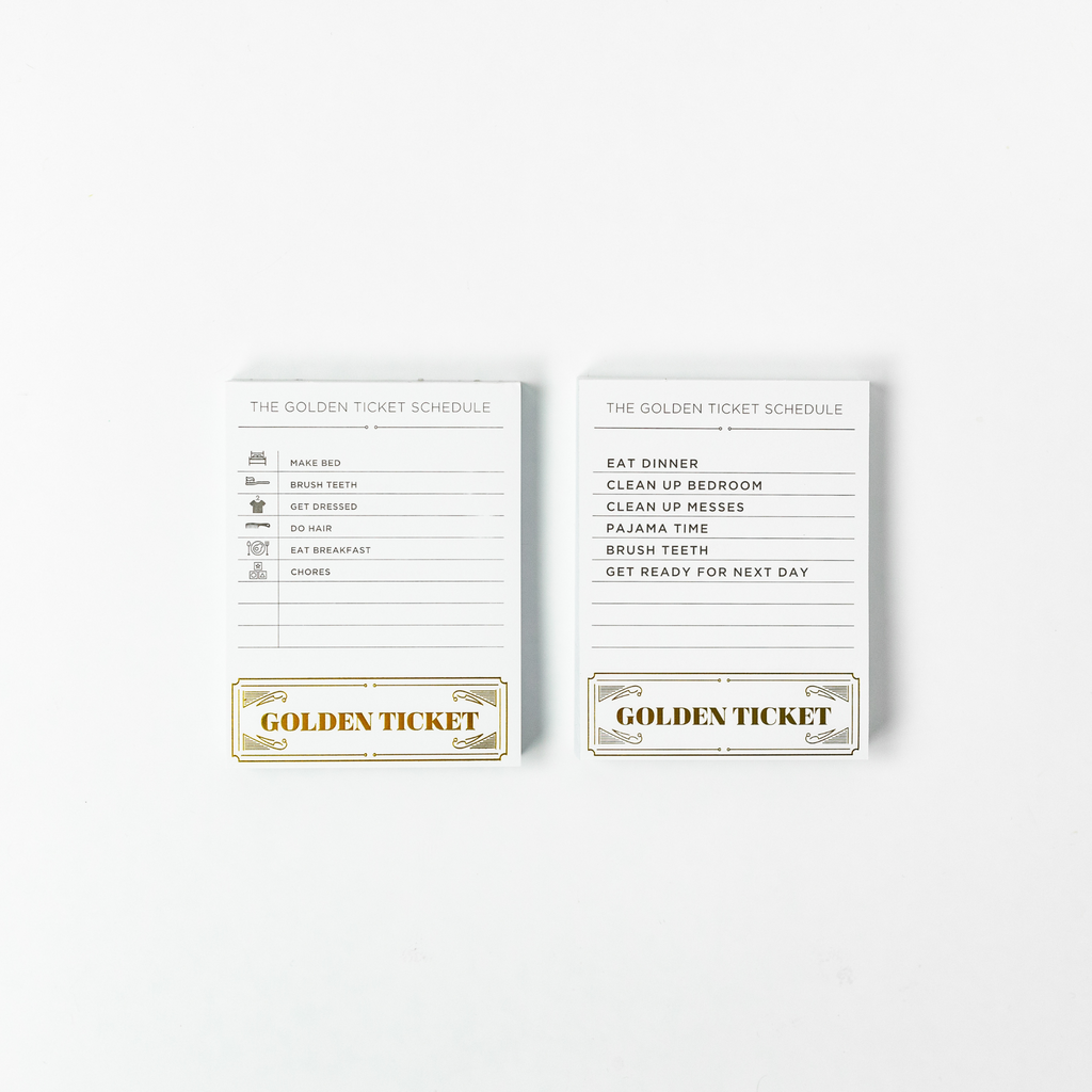 Set of 3-2 month Golden Ticket Chore Charts