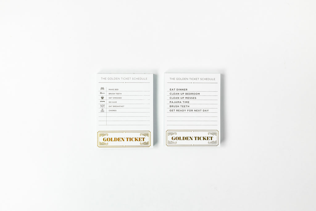 Set of 3-2 month Golden Ticket Chore Charts